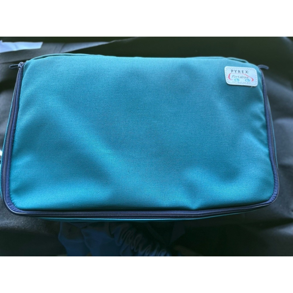 Pyrex Portables Casserole Bag Carrier Teal 16x10 Hot Cold Transport Insulated